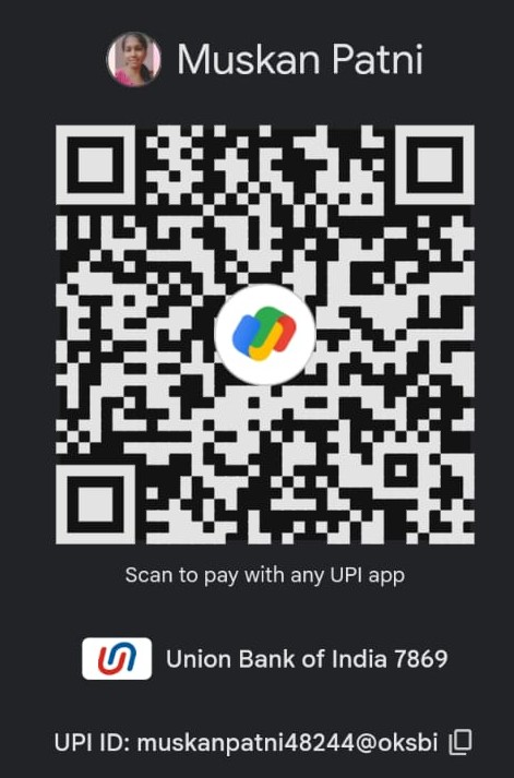 UPI payment QR code for Muskan Patni